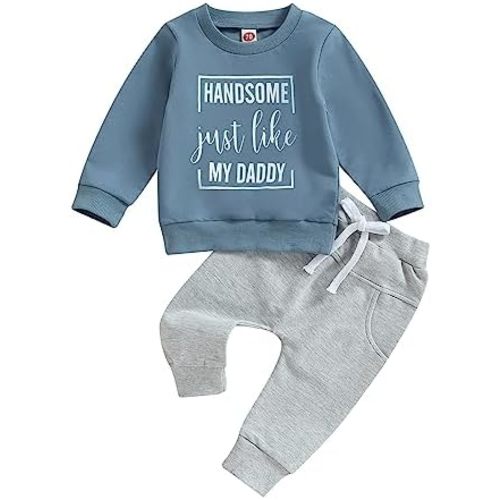 YINGISFITM Fall Baby Boy Clothes Toddler Crewneck Sweatshirt Long Sleeve Shirt Jogger Pants Fall Winter Outfits