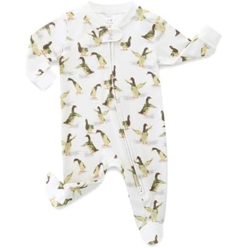 Neutral Baby Clothes Boy Girl Footed Cotton Long Sleeve Double Zipper Onesie
