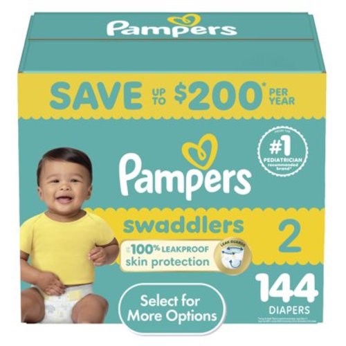 Pampers Swaddlers Baby Diapers Size 2, 144 Count (Select for More Options)