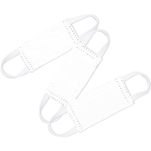 PONY DANCE Baby Door Latch Cover Closer - Nursery Door Silencer with Strong Elastic Straps, Thick Solid Cushion for Noise Reduction, Prevents Slamming, 3 Pieces, 4W x 2L Inches, Pure White