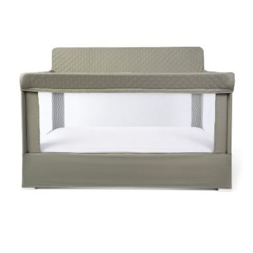 Lunaire Full Size Mesh Crib and Playard Organic Sage