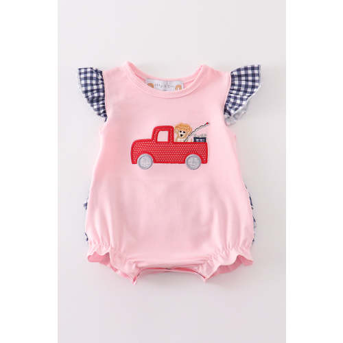 Fishing Puppy Applique Girl Bubble – Essential Southern Charm