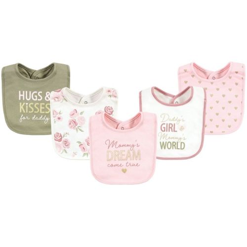 Hudson Baby Infant Girls Cotton Bibs, Dream Come True, One Size