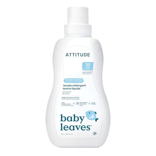 ATTITUDE Baby Laundry Detergent, EWG Verified, Plant and Mineral-Based Formula, HE Compatible, Vegan Household Products, Soothing Chamomile, 35 Loads, 35.5 Fl Oz