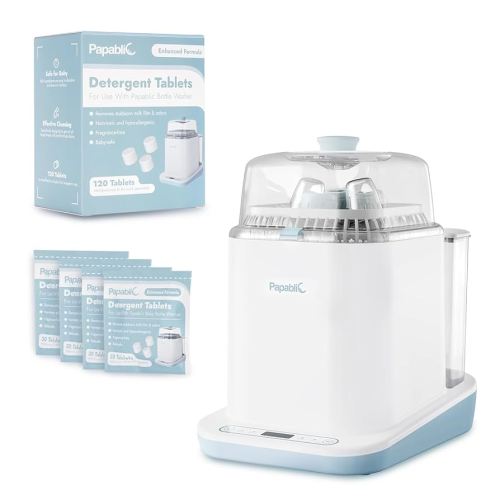 Papablic Bottle Washer and Sterilizer and Dryer, All-in-One Bottle Washer for Bottles, Pump Parts, & Baby Essentials - Upgraded Powerful Deep Clean Baby Bottle Washer with 120 Detergent Tablets