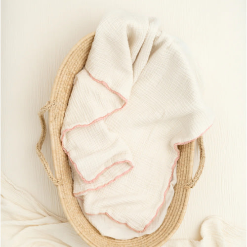 Soft, Heirloom Lace Baby Blanket | Organic Cotton Gauze | Willaby – willaby