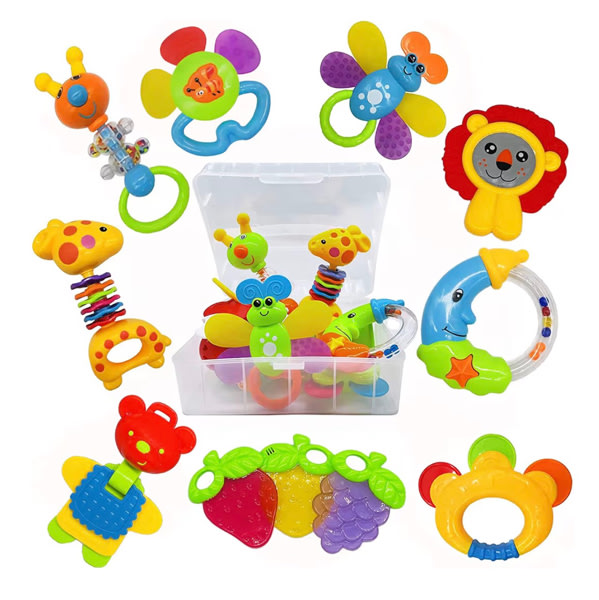 Amazon.com: AIVIAI Baby Toys 0-6 Months Infant Toys 0-3 Months Infant Rattles Baby Rattle Teether Toy Set with Storage Box Musical rattles for Newborn Boy Girl Gifts Set with Baby's First Rattle Teether (11pcs) : Toys & Games