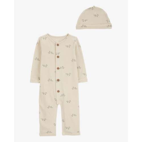 Baby 2-Piece  Button Jumpsuit & Cap Set - Carter's | Carter's