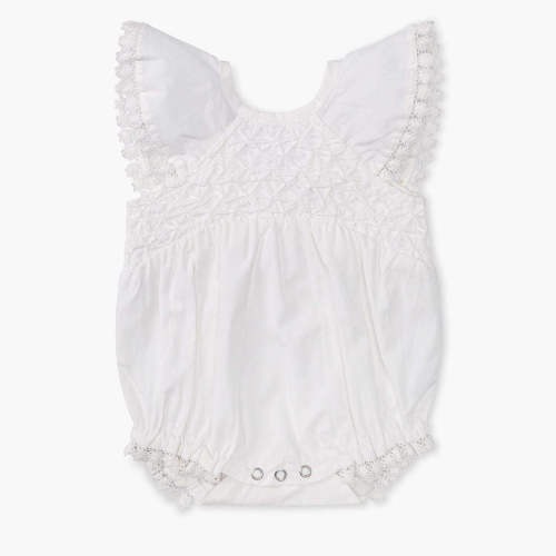 Smocked Bubble Romper - Organic Baby Clothes - Monica + Andy
