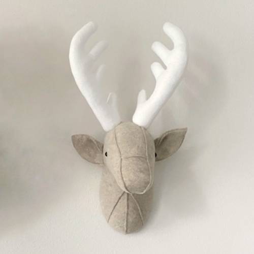 plush deer wall hanging, deer head nursery decor, deer head taxidermy, faux deer head, wall mounted deer, nursery deer head, faux deer mount