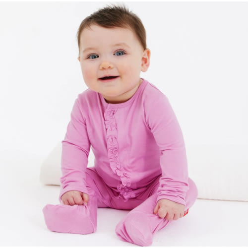 mauve modal magnetic parent favorite footie with ruffles – Magnetic Me