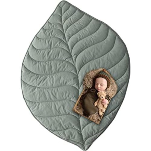 Baby Play Mat,56.3x42.1inch Cotton Crawling Cushion, Kids Room Rug Floor Gym,Soft Washable Non-Slip Room Decor Floor Rug, Activity Floor Carpet,Photo Studio Prop(Green)