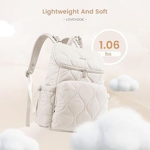 LOVEVOOK Diaper Bag Backpack,Lightweight Baby Diaper Bag for Moms Dads,Baby Bag for Boys Girls with Insulated Pockets, Changing Pad, Stroller Straps and Pacifier Case,Beige