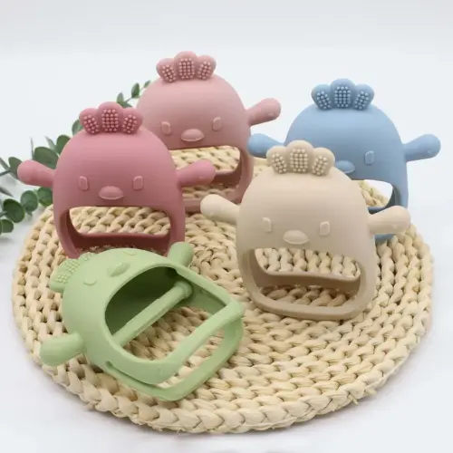 cute cartoon silicone teether toys 3+ months soft - Temu