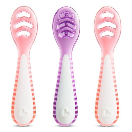 Munchkin Gentle Dip Self-feeding Spoons - Blue/mint - 3pk