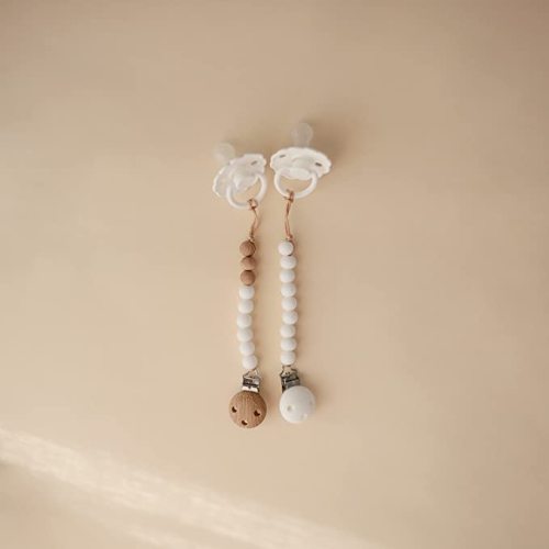 mushie 100% Silicone Baby Pacifier Clip BPA Free | Hera (Shifting Sand)