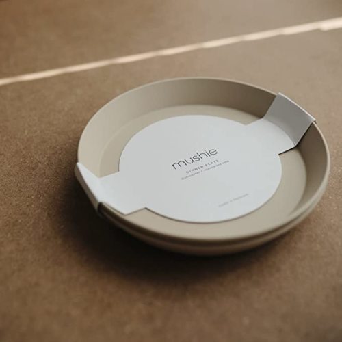 mushie Round Dinnerware Plates for Kids | Made in Denmark, Set of 2