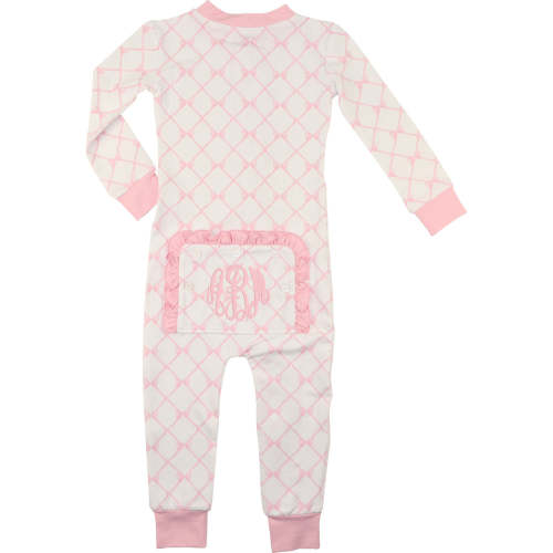 Pink Bow Trellis Knit Zipper Pajamas – Cecil & Lou