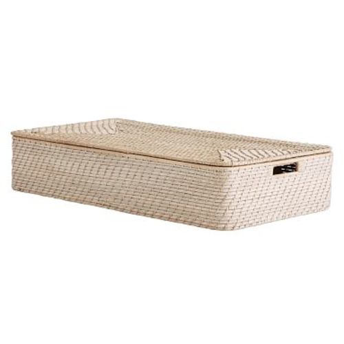 Quinn Lidded Underbed Storage, White Washed
