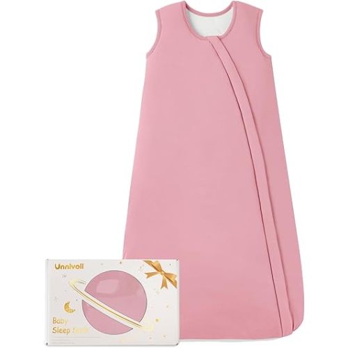 Rayon Made from Bamboo Baby Sleep Sack 6-12 Months 1.0 Tog Baby Wearable Blanket Super Soft Sleeping Sack with 2-Way Zipper for Infant Newborn - Medium Pink