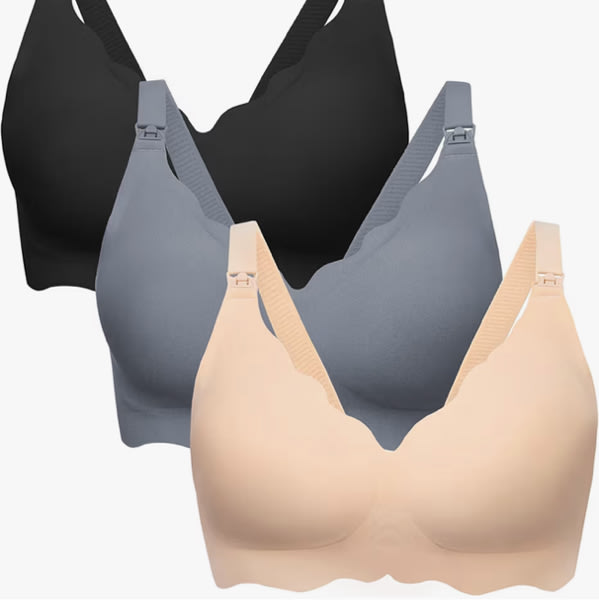 Angelhood Nursing Bras for Breastfeeding Ultra Comfort Seamless Maternity Bra Pack Wireless Pregnancy Bralette Bra Extender