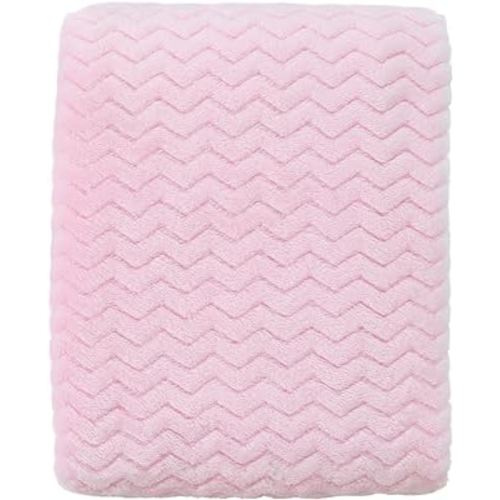 CREVENT 30''X40'' Soft Cozy Warm Baby Blankets for Boys Girls Solid Color - All Season Use - Newborn Essentials (Wave Baby Pink)