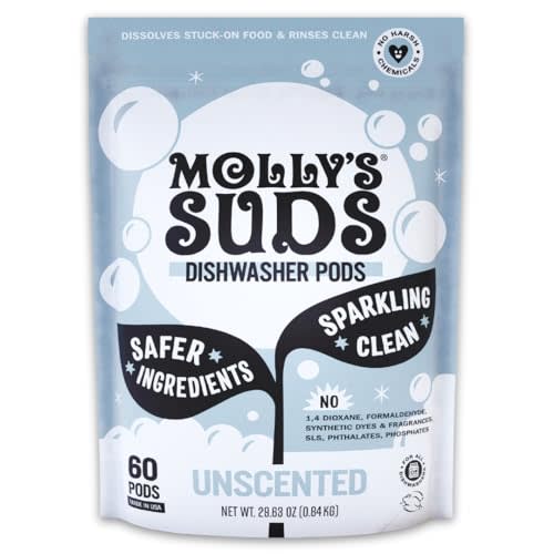 Molly's Suds Liquid Laundry Detergent | Natural Laundry Detergent Soap for Sensitive Skin | 2x Concentrated, High Efficiency (HE) | Unscented - 100 Loads - 1 Count (Pack of 1)