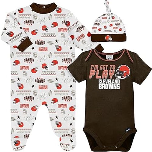 Gerber Unisex Baby NFL Team Footed Sleep and Play and Bodysuit Gift Set