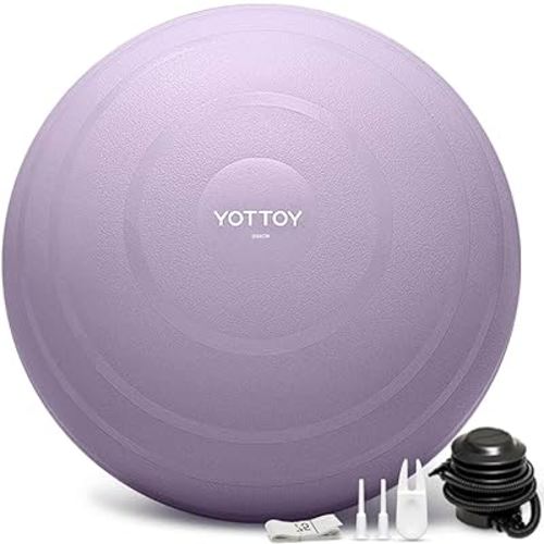 YOTTOY Anti-Burst Exercise Ball for Working Out, Yoga Ball for Pregnancy,Extra Thick Workout Ball for Physical Therapy,Stability Ball for Ball Chair Fitness with Pump