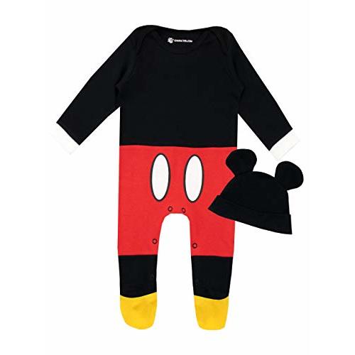 Disney Baby Boys' Mickey Mouse Footies and Hat Set