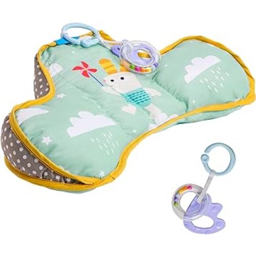 Taf Toys Baby Tummy Time Pillow | Perfect for 2-6 Months Old Babies, Enables Easier Development & Easier Parenting, Natural Developmental, Comfortable Tummy Time, Ergonomic Design, Detachable Toys