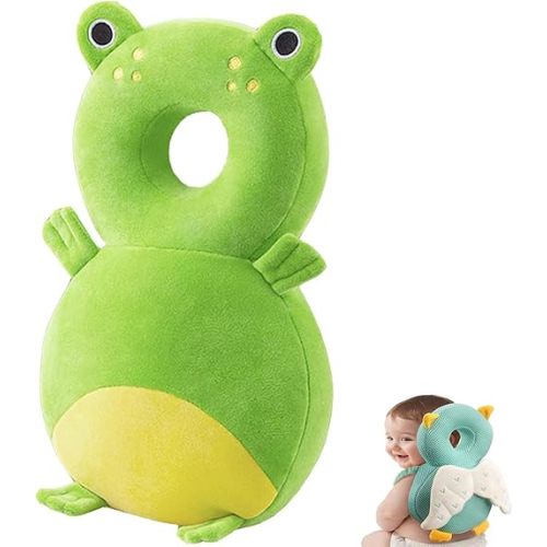 Baby Walker Head Protector Backpack Wear,Toddler Adjustable Baby Head Protection, Safety Pad Backpack for 5-24 Months Baby Learning Walking Crawling,Baby Head Protection Pad (Frog)