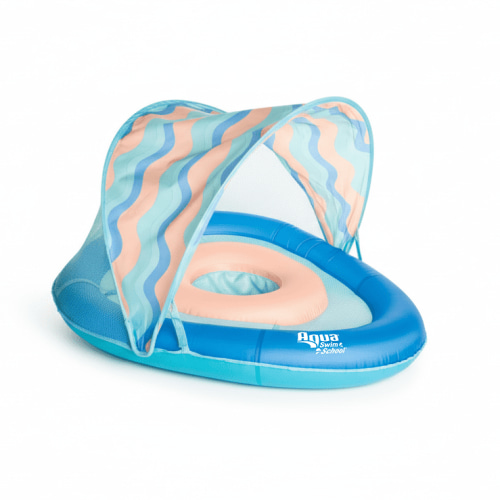 Aqua SwimSchool Grow-with-Me BabyBoat Pool Float for Infants 6-24 Months, Blue