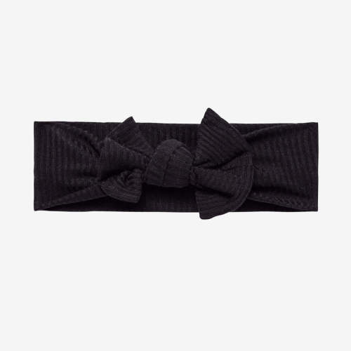 Baby Headwrap | Black Ribbed | Baby Girl Headband