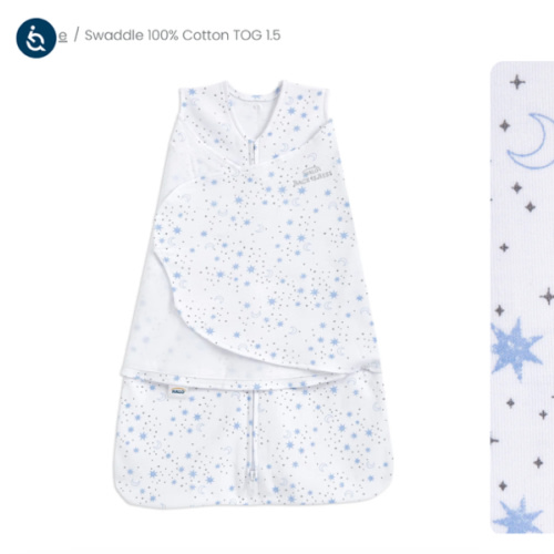 Cotton Swaddle Midnight Moons Blue S | HALO