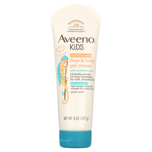 Aveeno Kids Face and Body Gel Cream Lotion for Sensitive Skin, 8 oz