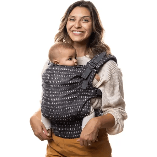 Boba X Baby Carrier - Adjustable Infant Carrier for Newborn to Toddler, Front and Backpack Babywearing 7 to 45 lbs, Ergonomic Baby Carrier with Crossable Straps and Padded Shoulders (Denim Rain)