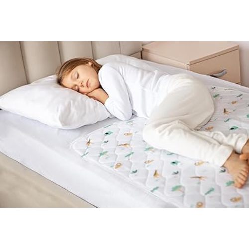 Lynmark® Potty Training Waterproof Bed Pad-For Night Time Bed Protector Excellent for Toilet Training & Bedwetting,Reusable Toddler Portable Mat,Use on Bed,Sofa & Travel,Absorbs Up to 1000ml 35" x 33"