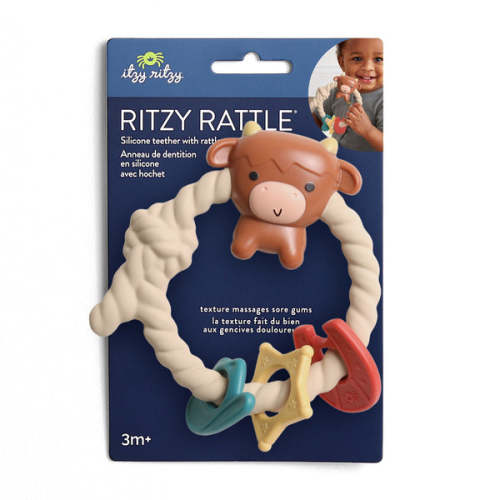 Ritzy Silicone Teether Rattle - Highland Cow – Green Bean Baby Boutique