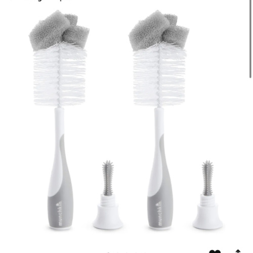 Munchkin® Sponge™ Bottle Brush, Grey, 2 Count (Pack of 1)
