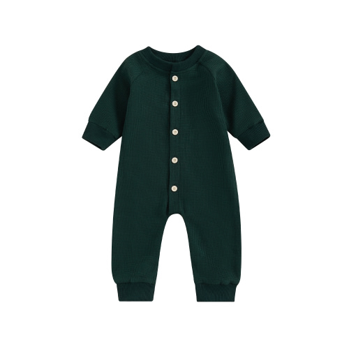 Nygoyerh Baby Boys Girls Jumpsuits Long Sleeve Crewneck Loose Waffle Rompers Newborn Pajamas Infant Clothing 0M 3M 6M 9M 12M 18M