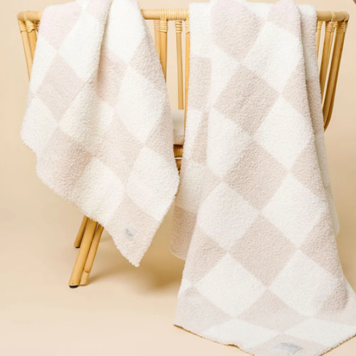 Chenille Blanket - Dune Check