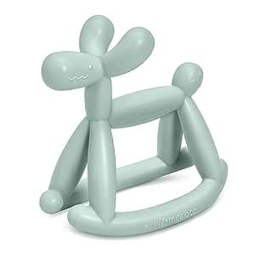 Amazon.com: Miraloop Teething Toy for Baby 0-6, 12, 18 Months Infant, Jellydog Never Drop Food Grade Silicone Rocking Teether, Prevent Choking & Odorless, Less Dust and Hair Adhesion, Baby Gift, Mint Green