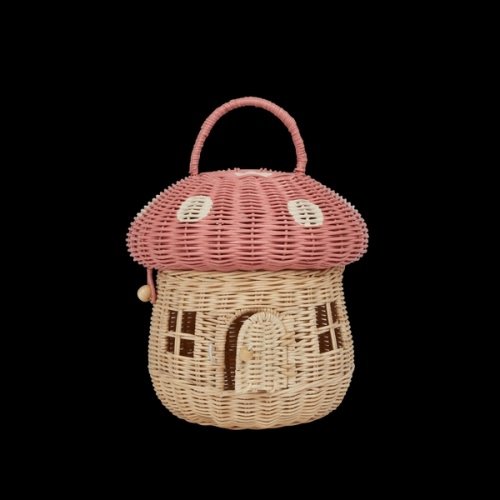 Rattan Mushroom Basket - Musk – Olli Ella USA