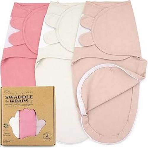 Bublo Baby Organic Zipper Swaddle Sleep Sacks – 3-Pack Swaddles for Newborns 0-3 Months, Adjustable & Breathable Infant Sleep Sack, Easy Diaper Change Swaddling Blanket for Baby Girls & Boys