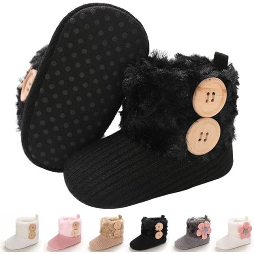 E-FAK Baby Boy Girl Boots Newborn Shoes Winter Snow Bowknot Anti-Slip Soft Sole Warm Infant Toddler Prewalker Booties