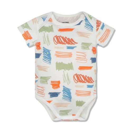 Scribble Baby Bodysuit - Natural/scribble – Manymoons