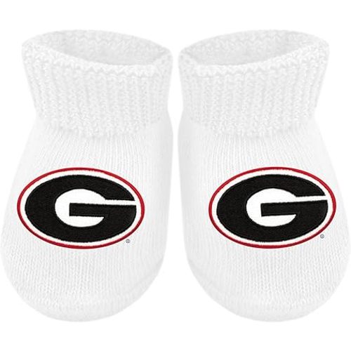 Creative Knitwear College Baby Bootie Sock - Team Logo, Multiple Colors, for Boys & Girls (Newborn - 6 Months)