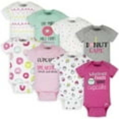 Onesies Brand Baby Girl Short Sleeve Bodysuits, 8-Pack, Sizes Newborn-12 Months