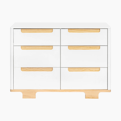 babyletto Yuzu 6-Drawer Dresser - White / Natural